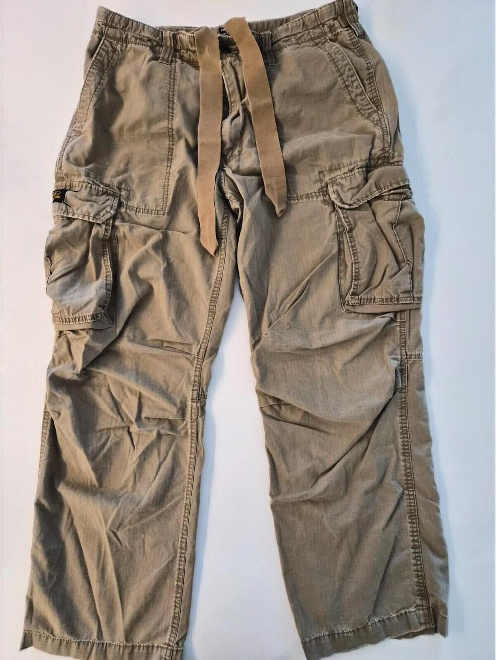 Polo Jeans Co Ralph Lauren Cargo Pants Mens 34x32 Khaki Military Surplus Vintage